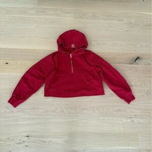 Lululemon Red Half Zip Cropped Scuba M/L
